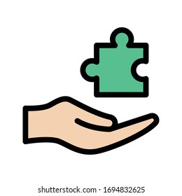 solution vector flat color icon 