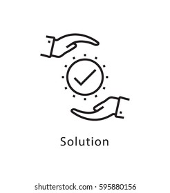 Solution Vector Line Icon 