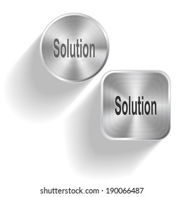 Solution. Vector set steel buttons