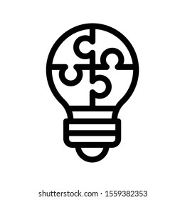 solution vector thin line icon 