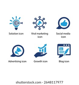 Solução, Marketing viral, Mídia social, Publicidade, Crescimento, ícone Blog