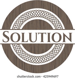 Solution wood icon or emblem
