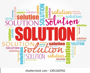 SOLUTION word cloud collage, business concept background