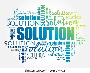 SOLUTION Word Cloud Collage, Business Concept Background