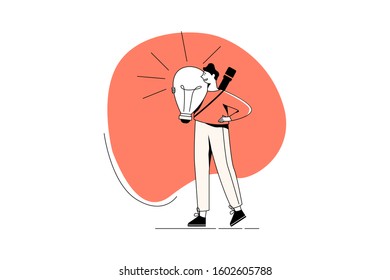 Solutions Architect concept with character. Can use for web banner, mobile app, hero images. Flat vector illustration on white background.