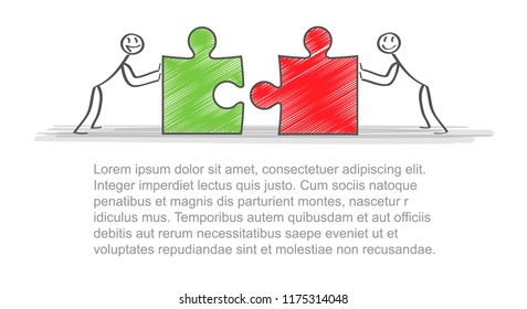 Solutions. Business team and partner working together background. Concept business business vector illustration, Flat business cartoon design.