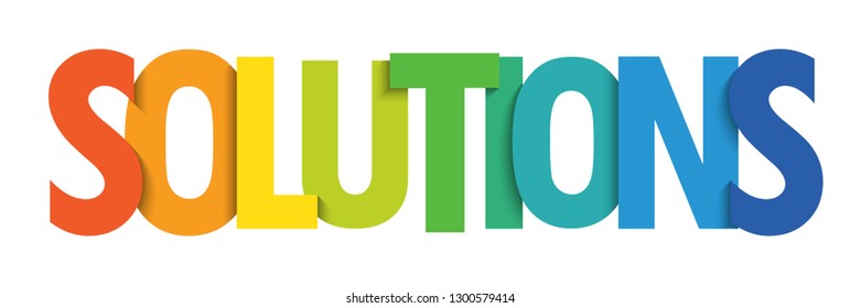 SOLUTIONS colorful typography banner