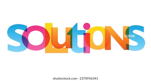 SOLUTIONS colorful vector typography banner