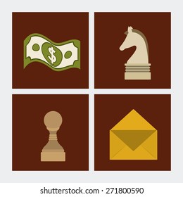 Solutions design over white background, vector illustration