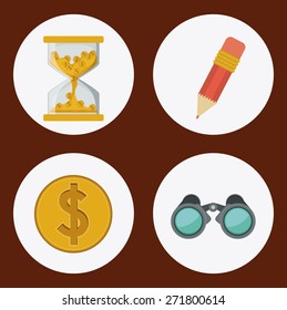 Solutions design over white background, vector illustration