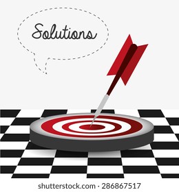 Solutions design over white background, vector illustration.