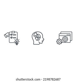 Solutions and difficult problem solving process icons  symbol vector elements for infographic web