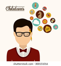 Solutions digital design, vector illustration eps 10