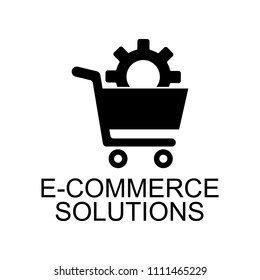 solutions for e-commerce icon. Element of seo and development icon with name for mobile concept and web apps. Detailed solutions for e-commerce icon can be used for web and mobile on white background