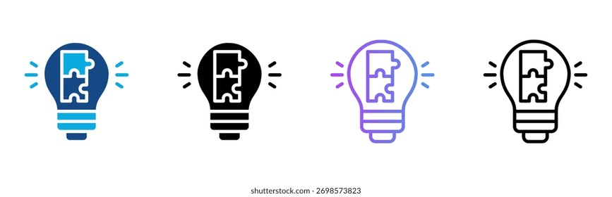 Lösungssymbol, Vektorgrafik mit mehreren Stilen
