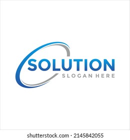 Concepto de logotipo de soluciones Emblema abstracto, plantilla de diseños.