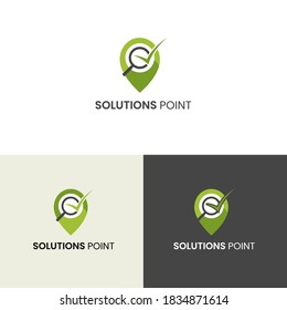 Solutions Point Logo Design Template. Vector