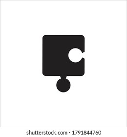 Solutions puzzle icon black vector illustration