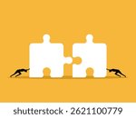 Solve business problems, Two businessmen are trying to solve puzzles