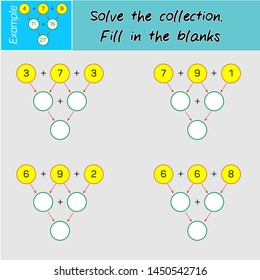 Solve the collection process. Fill in the blanks.