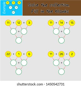 Solve the collection process. Fill in the blanks.