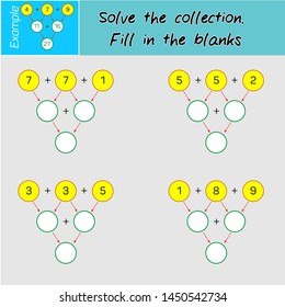 Solve the collection process. Fill in the blanks.