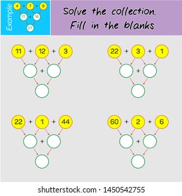 Solve the collection process. Fill in the blanks.