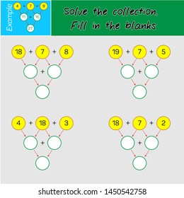Solve the collection process. Fill in the blanks.