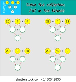 Solve the collection process. Fill in the blanks.