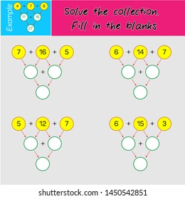 Solve the collection process. Fill in the blanks.