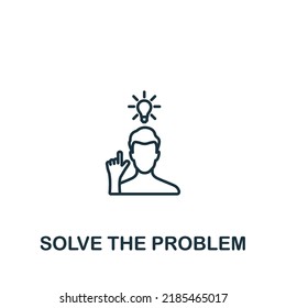 Solve The Problem icon. Monochrome simple Brain Process icon for templates, web design and infographics