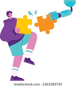 Solve Puzzle Problem Artificial Intelligence Technology Illustration 