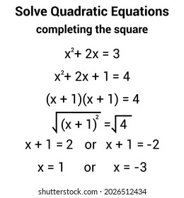 Solve Quadratic Equation Using Completing The Square