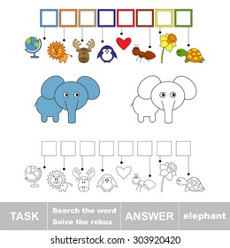 Solve the rebus. Find hidden word ELEPHANT.