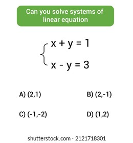 Solve Systems Linear Equations Stock Vector (Royalty Free) 2121718301 ...