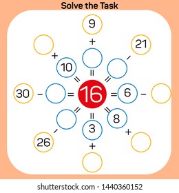 Solve the task IQ Test Practical questions intelligence questions Practical Questions. Worksheet. Mathematical puzzle game. Learning mathematics, tasks for addition for preschool children.