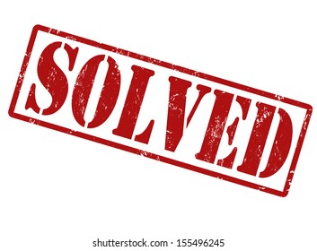Solved grunge rubber stamp on white, vector illustration