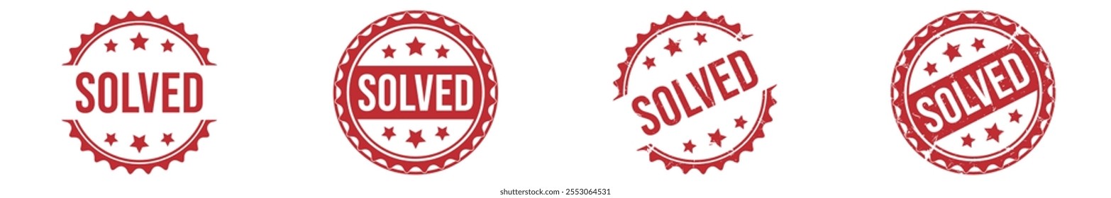 SOLVED rubber stamp vector illustration on white background