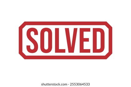 ILUSTRACIÓN VECTORIAL de sello de goma SOLVED sobre fondo blanco