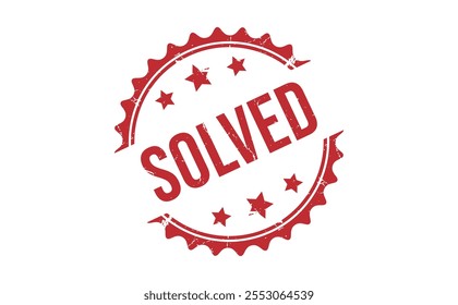 ILUSTRACIÓN VECTORIAL de sello de goma SOLVED sobre fondo blanco