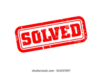 Solved rubber stamp vector illustration