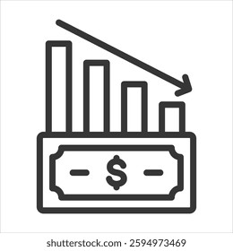 Solvency Outline Icon Vector Illustration