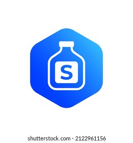 solvent bottle icon, vector sign
