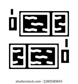 tanques de extracción de disolvente vectores de icono de glifo de cobre. señal de cobre de los tanques de extracción de disolvente. ilustración de símbolo aislado