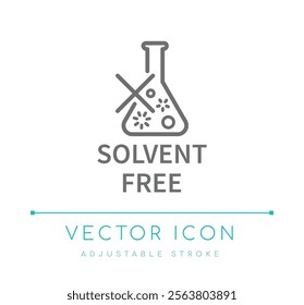 Solvent Free Eco Friendly Icon, Cosmetics Symbols, Skin Care Icons, Skincare Packaging Labels