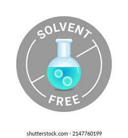 Solvent free product vector badge icon