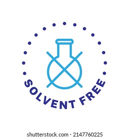 Solvent free product vector badge icon