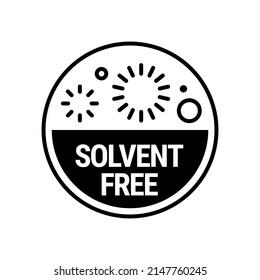 Solvent free product vector badge icon