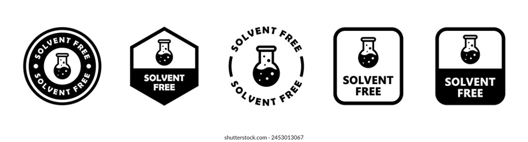 Solvent Free - vector signs for product packaging labels.