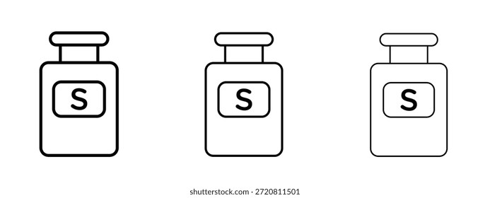 Solvent icon thin line symbol on white background, editable stroke vector illustration